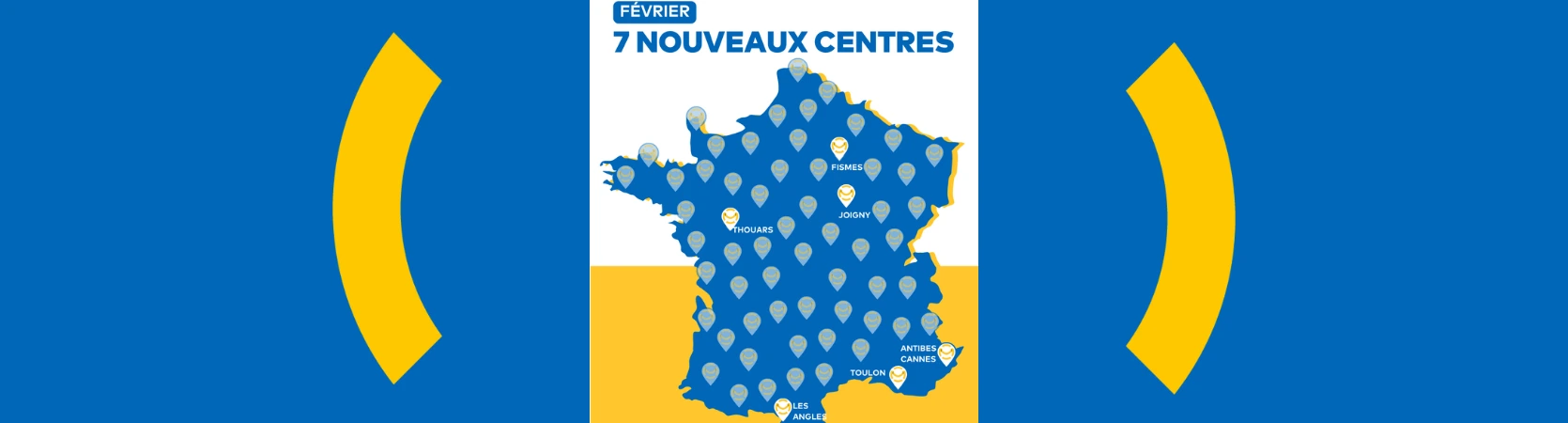 Carte France 7 nouveaux centres Mondial