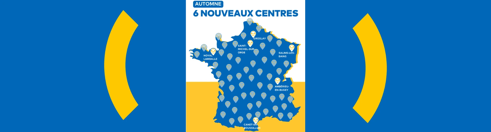 Carte France 6 nouveaux centres Mondial