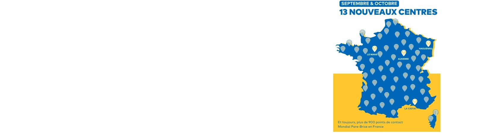 Map sur les ouvertures des nouveaux centres et point relais en septembre et octobre
